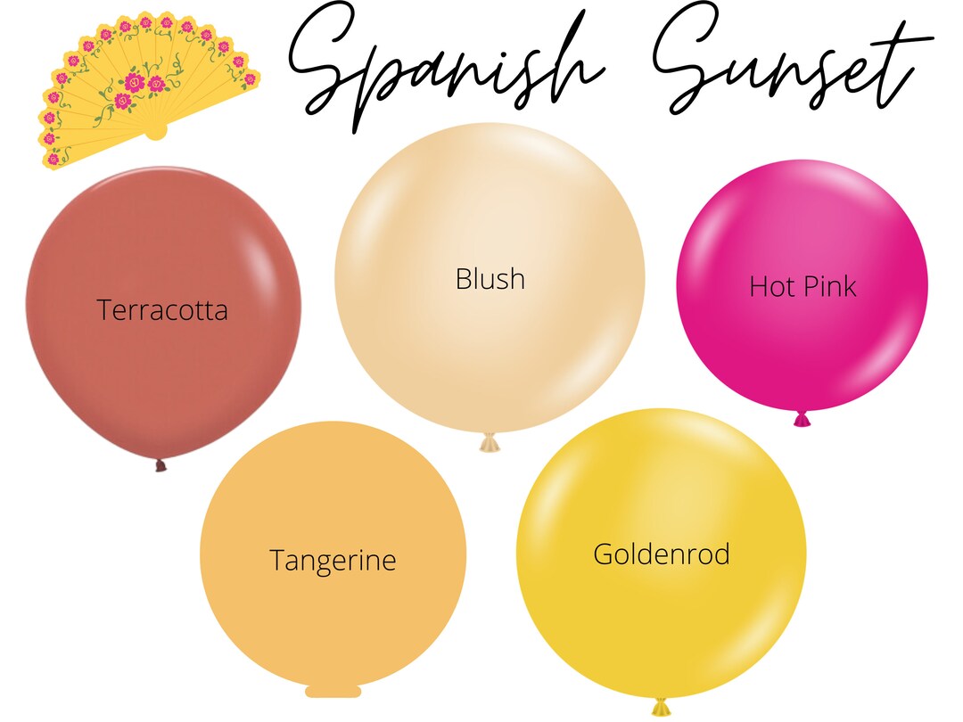 Spanish Sunset Biodegradable Balloons / Hacienda Baby Shower Etsy