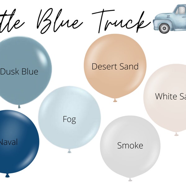 Little Blue Truck Biodegradable Balloons / Blue Pumpkin Baby Shower, Boho Fall Balloon Garland, Sweet Little Pumpkin, Rustic Blue Truck Bday