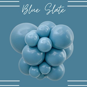 Blue Slate Tuftex Balloon | Slate Blue Biodegradable Latex Balloon, Muted Dusty Blue Balloons, Glitterati Balloons, Slate Blue Balloon Arch