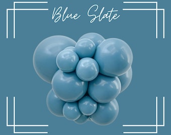 Blue Slate Tuftex Balloon | Slate Blue Biodegradable Latex Balloon, Muted Dusty Blue Balloons, Glitterati Balloons, Slate Blue Balloon Arch