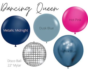 Dancing Queen Biodegradable Balloons / She Found Here Honey Bachelorette, Blue Mediterranean Bridal Shower, Mamma Mia Disco Theme