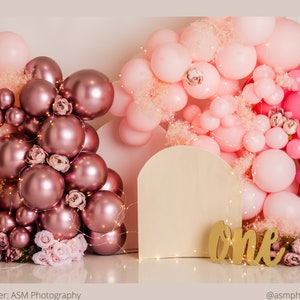 Rose Quartz Balloon Garland Kit / Pink Balloon Backdrop, Pink Bachelorette, Blush Balloon Arch Kit, Bridal Shower Garland, Girl Baby Shower