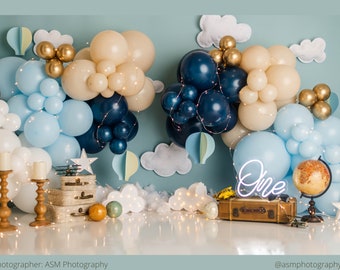 Globetrotter Balloon Garland Kit / Our Greatest Adventure Baby Shower, Travel Theme Birthday, Adventure Awaits, Airplane Boy Baby Shower