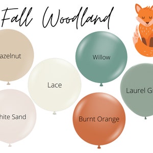 Fall Woodland Biodegradable Balloons / Boho Autumn Balloon Garland, Fall Balloons, Wild One First Birthday Decor, Fall Woodland Baby Shower