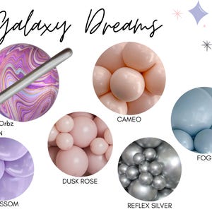 Galaxy Dreams Balloon Palette / Outerspace Birthday, Girl Space Birthday, Galaxy Party Decor, Space Balloon Arch, Two The Moon Bday Theme
