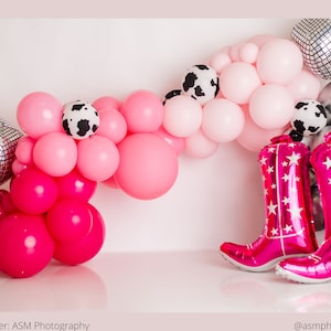 Shania Balloon Garland Kit / Let's Go Girls Theme, Cowgirl Balloon Arch, Pink Silver Cow Balloon Banner, Cowgirl 1st Birthday, Western Bach