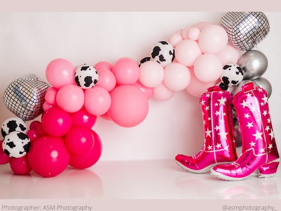 Shania Balloon Garland Kit / Let's Go Girls Theme, Cowgirl Balloon Arch,  Pink Silver Cow Balloon Banner, Cowgirl 1st Birthday, Western Bach 