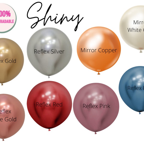 Chrome Biodegradable Latex Balloons / Shiny Metallic Balloon, Chrome Gold Balloons, Balloon Bouquet, DIY Balloon Garland, Mirror Rose Gold