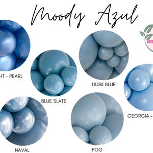 Blue Biodegradable Balloons / Dusty Blue Balloon Arch, Boy Baby Shower, Bridal Shower, Blue Wedding Decor, 1st Birthday Boy, Balloon Garland