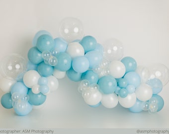 Celestial Bliss Balloon Garland Kit / On Cloud 9 Bachelorette, Cloud Balloon Arch, Cloud Backdrop, Modern Powder Blue Wedding, Bridal Shower