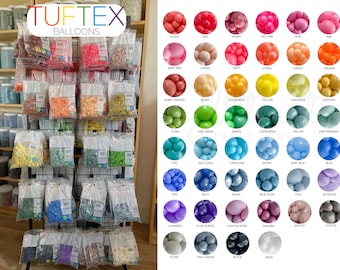 TUFTEX Professional 5" Balloons | TUFTEX Latex Balloons, Balloon Garland Arch, Wholesale Balloons, Glitterati Party Shop, Tuftex Color Chart