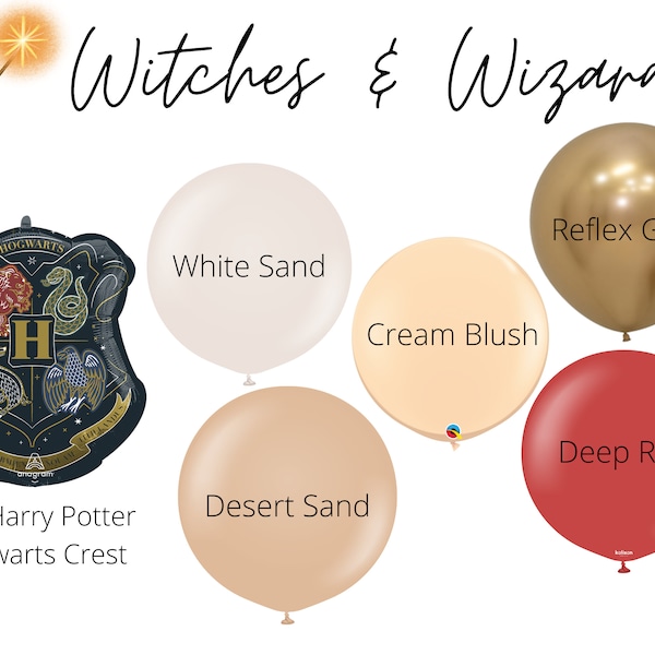 Witches & Wizards Biodegradable Balloons / Wizardry Birthday Decorations, Wizard Bachelorette, Magical Bundle Baby Shower, Wizard Balloons