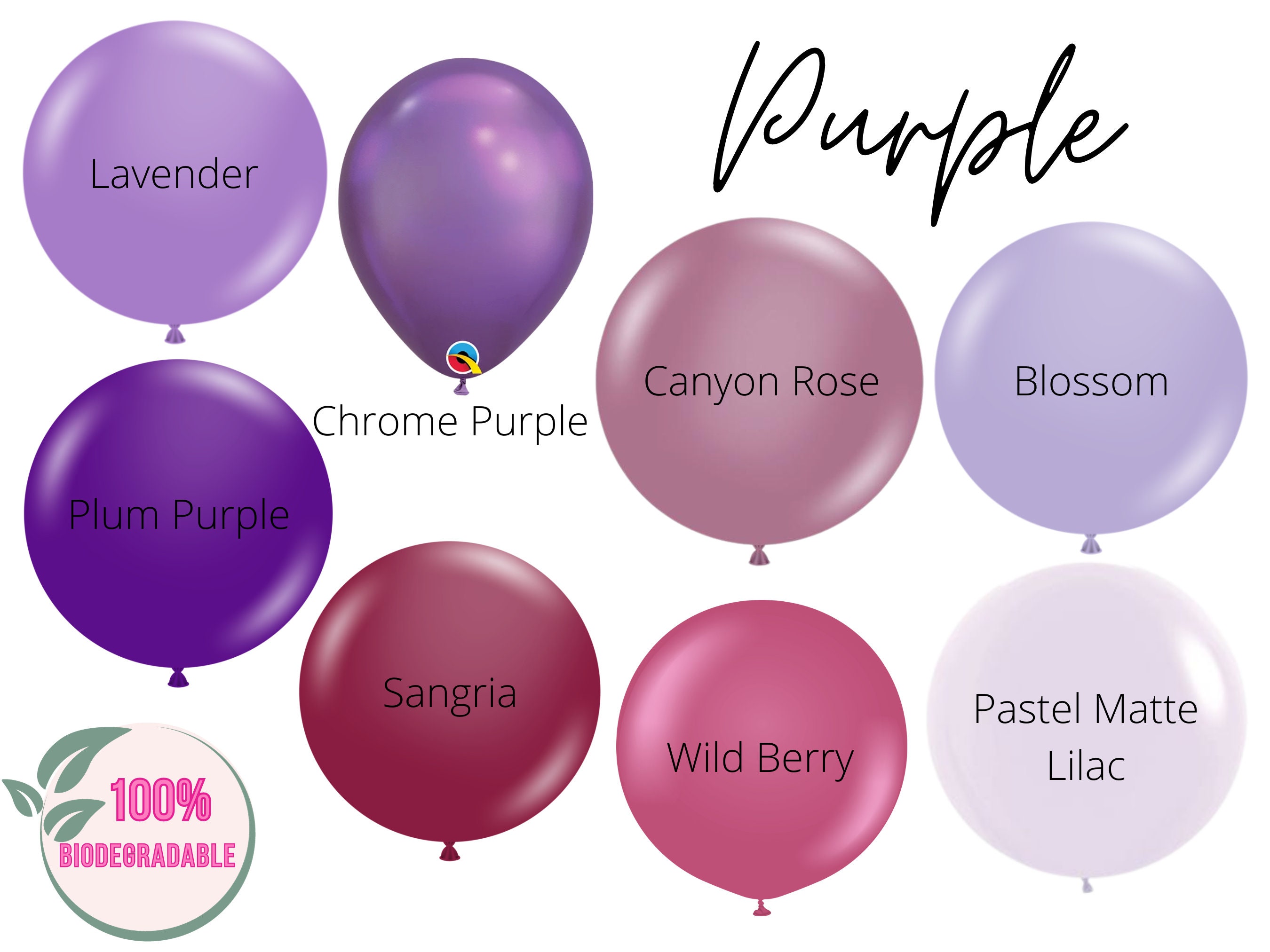 Ballons biodégradables violets / Douche nuptiale lavande, Arche de