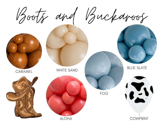 Boots + Buckaroos Biodegradable Balloons / Cowboy Birthday, Wild West Birthday, First Rodeo Theme, Cowboy Party Decor, Western Balloon Arch