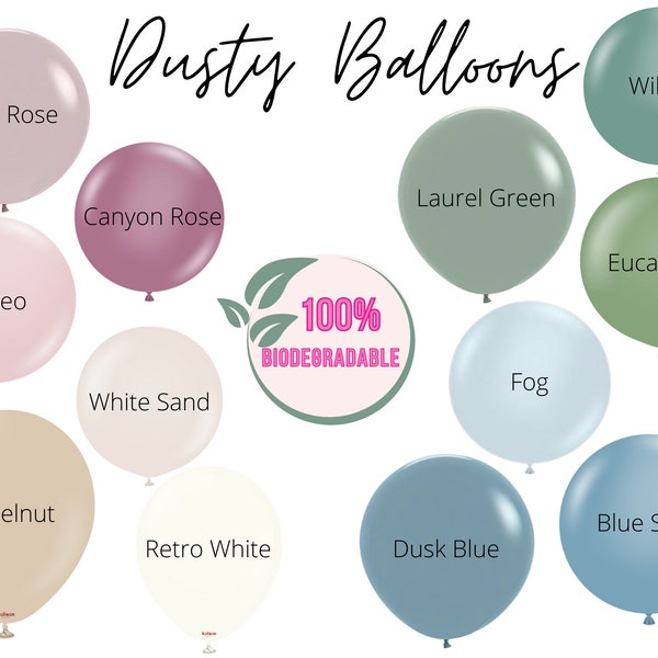 Dusty Natural Latex Balloons / Design Your Own Boho Balloon Arch, Chalky Matte Balloons, Muted Balloons, Dusty Blue Baby Shower, Boho Bridal