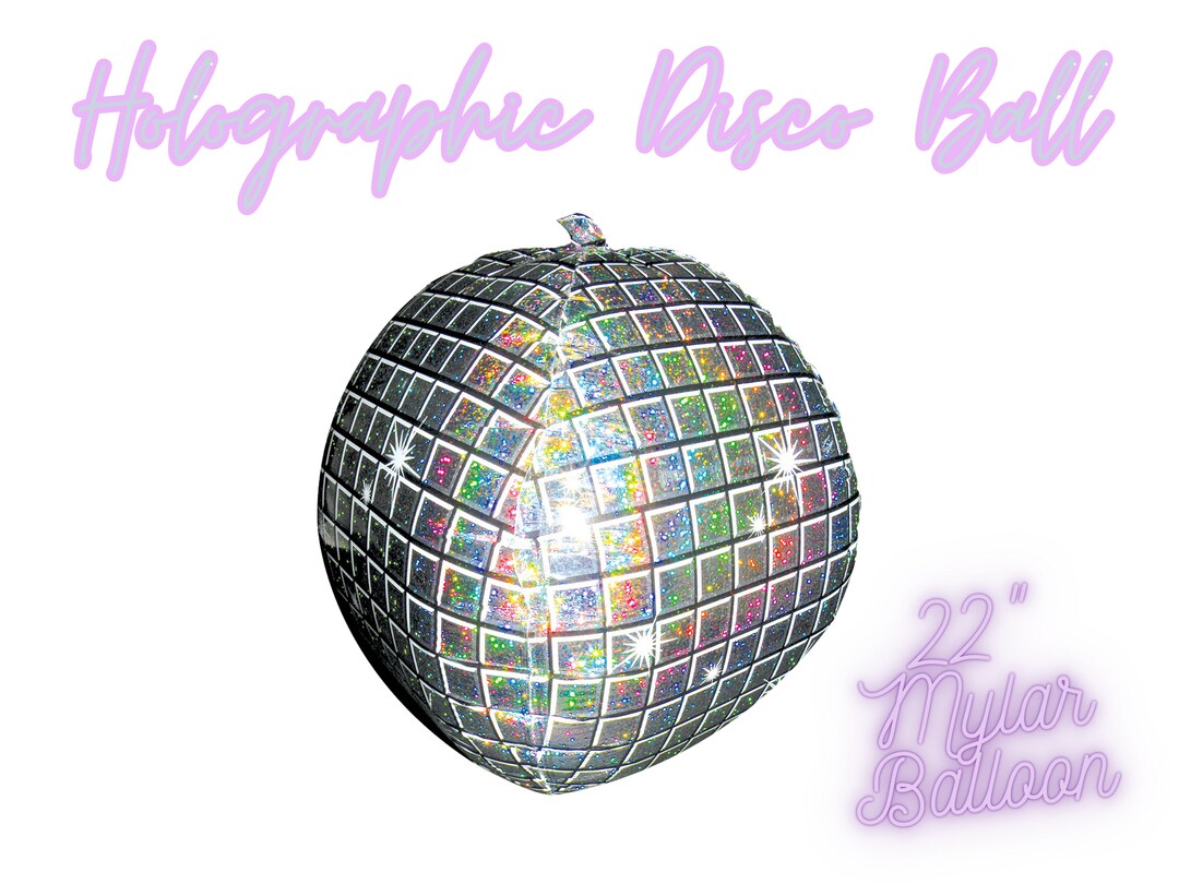 Holographic Disco Ball Mylar Balloon / Disco Cowgirl Bachelorette