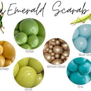 Emerald Scarab Biodegradable Balloons / Beetle Party Decor, Insect Birthday Party, Bug Birthday Theme, Bug Baby Shower, Summer Birthday