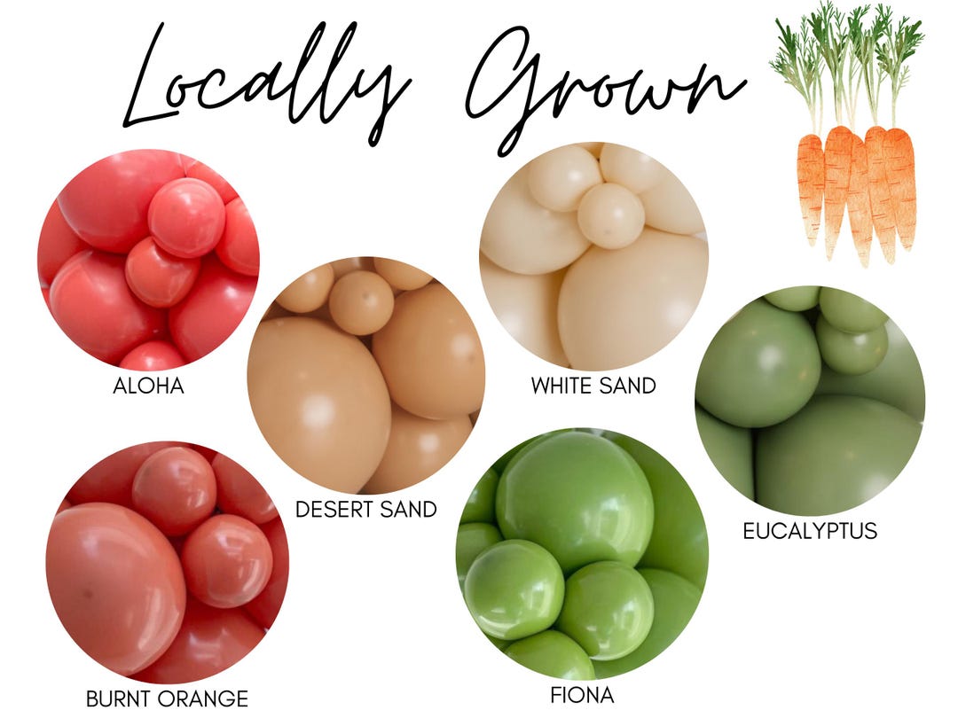 Locally Grown Biodegradable Balloons / Farmer's Market Birthday, Gender ...