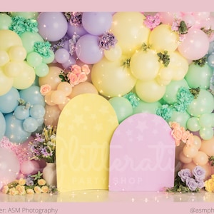 Rainbow Bloom DIY Balloon Garland | Pastel Rainbow Balloon Arch, Macaron Balloons, Wildflower Baby Shower, Rainbow Daisy Birthday, 1st Bday