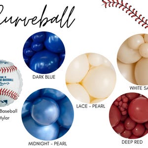 Curveball Biodegradable Latex Balloons / Little Rookie First Birthday, Baseball Baby Shower, Baseball Balloon Arch, Baseball Birthday Party