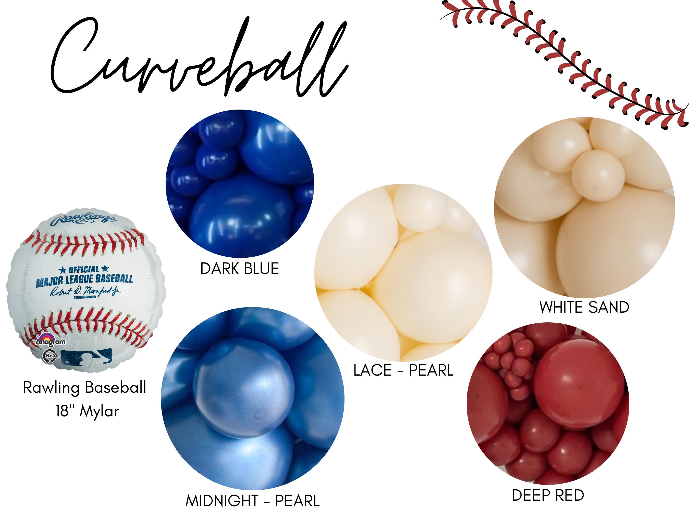 Curveball Biodegradable Latex Balloons / Little Rookie First Birthday, Baseball Baby Shower, Baseball Balloon Arch, Baseball Birthday Party