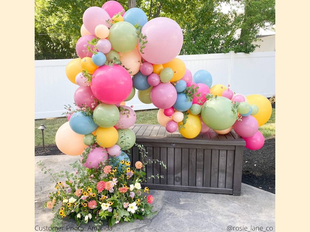 8 Color 26 Inch Flower Balloons Multi-colored Flora Bday Kids