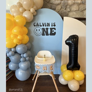 Cool Dude Balloon Garland Kit / Dusty Blue Smiley Face Birthday, Groovy Party Decorations, Retro First Birthday, One Cool Dude Balloon Arch
