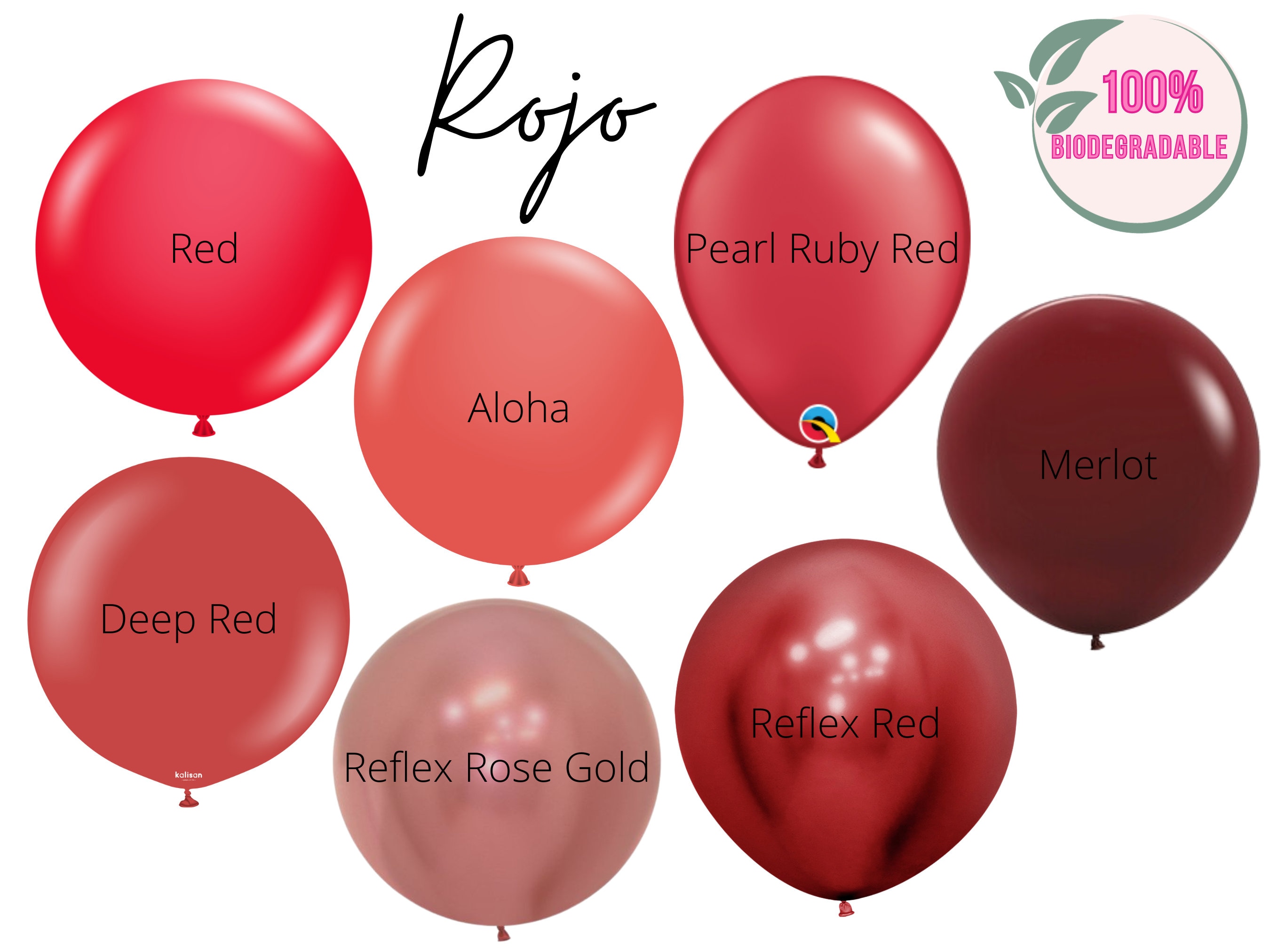 Red Biodegradable Balloons / Pink and Red Bridal Shower, Burgundy