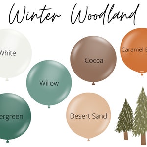 Winter Woodland Biodegradable Balloons / Winter Forest Baby Shower, Christmas Baby Shower, Christmas Woodland Theme, It's Snow Much Fun Bday