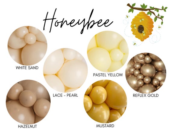 Honeybee Biodegradable Balloons / Bee 1st Birthday. Sweet As Can Bee Theme, Bee Party, Bee Baby Shower, Bee Bridal Shower, Bee Balloon Arch