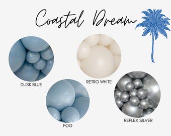 Coastal Dream Biodegradable Balloons / Last Toast On The Coast, Coastal Bach Party, Beach Bachelorette, Dusty Blue Balloon, Coastal Grandma