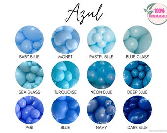 Blue Biodegradable Balloons | Pastel Blue Balloons, Boy Baby Shower, Navy Blue Balloon Arch, First Birthday Boy, Baby Blue, Periwinkle, Aqua