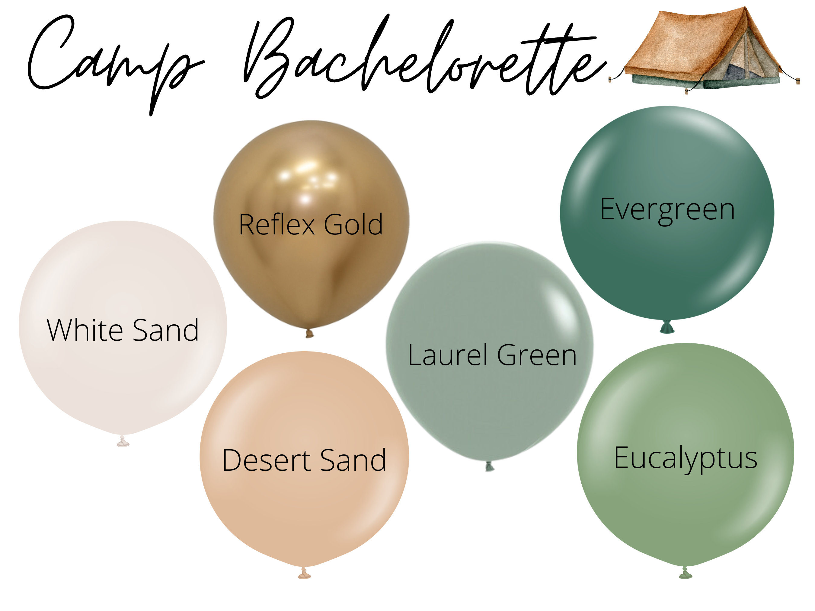 Camp Bachelorette Biodegradable Balloons / Wild In The Woods, Getting Hitched, Glamping Bach, Last Trail Before The Veil, Camplorette Decor