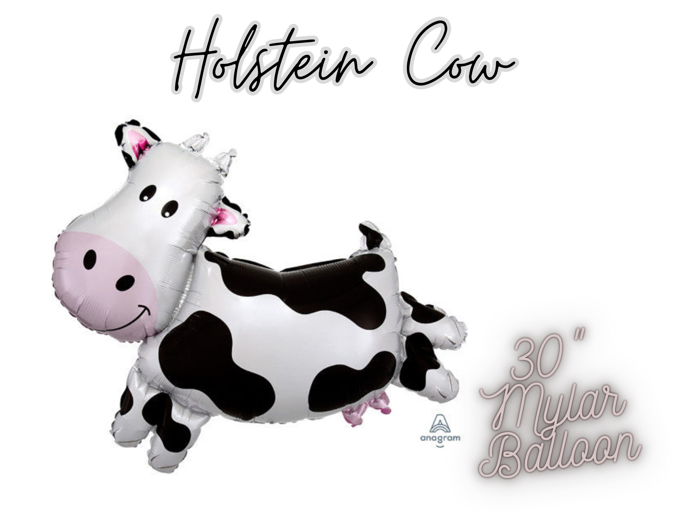 30 Holstein Cow Mylar Balloon Anagram Balloons Cow Birthday