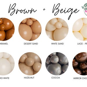 Brown + Beige Biodegradable Balloons / Teddy Bear Baby Shower, White Sand Balloon Garland, Neutral Party Decor, Cocoa Brown, Caramel Brown