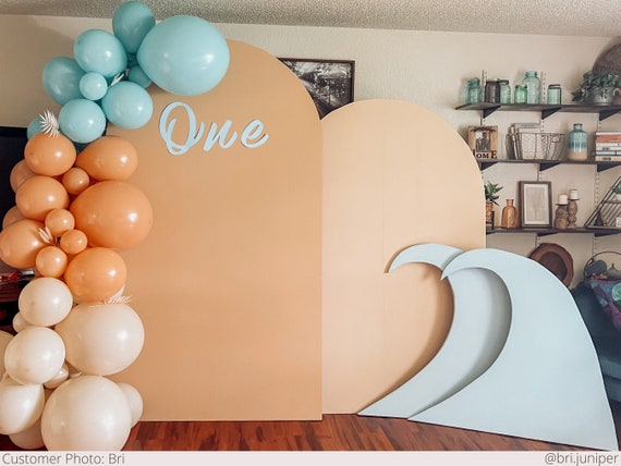 Surf Theme Birthday Party Decorations for Boys, the Big One Surfer 1st  Birthday Decorations - Boho Pastel Balloon Garland the Big One Backdrop  Number 1 Balloon for Retro Surf Summer Surfing Birthday 