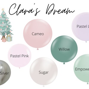 Clara's Dream Biodegradable Balloons / Pastel Pink Christmas, Nutcracker  Birthday, Christmas Balloons, Land of Sweet Theme, Sugar Plum Fairy 