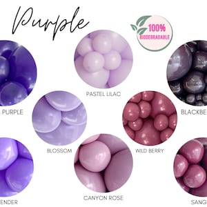 Purple Biodegradable Balloons / Lavender Bridal Shower, Dusty Lilac Balloon Arch, Butterfly Birthday, Dark Purple Balloon, Wildflower Theme