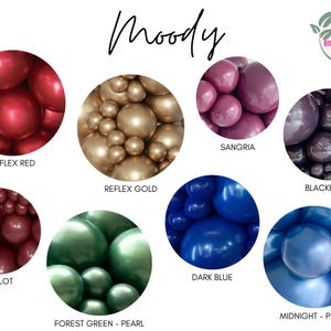 Moody Biodegradable Balloons / Jewel Tone Balloons, Moody Bridal Shower, Gothic Baby Shower, Moody Balloon Garland, Moody Botanical Wedding