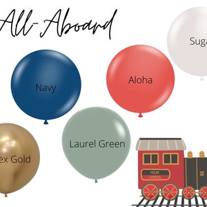 All-Aboard Biodegradable Balloons / Christmas Movie Night, Christmas Train Birthday, Holiday Party Decor, Winter Train Theme Decorations