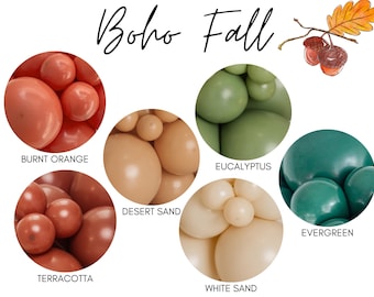Boho Fall Biodegradable Balloons / Fall Party Decorations, Boho Fall Shower, Fall Balloons, Thanksgiving Balloon Garland, Rust Terracotta