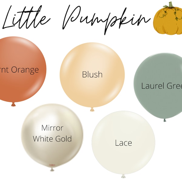 Little Pumpkin Biodegradable Balloons / Fall Autumn First Birthday, Pumpkin Baby Shower, Pumpkin Balloons, Little Pumpkin Party Decorations