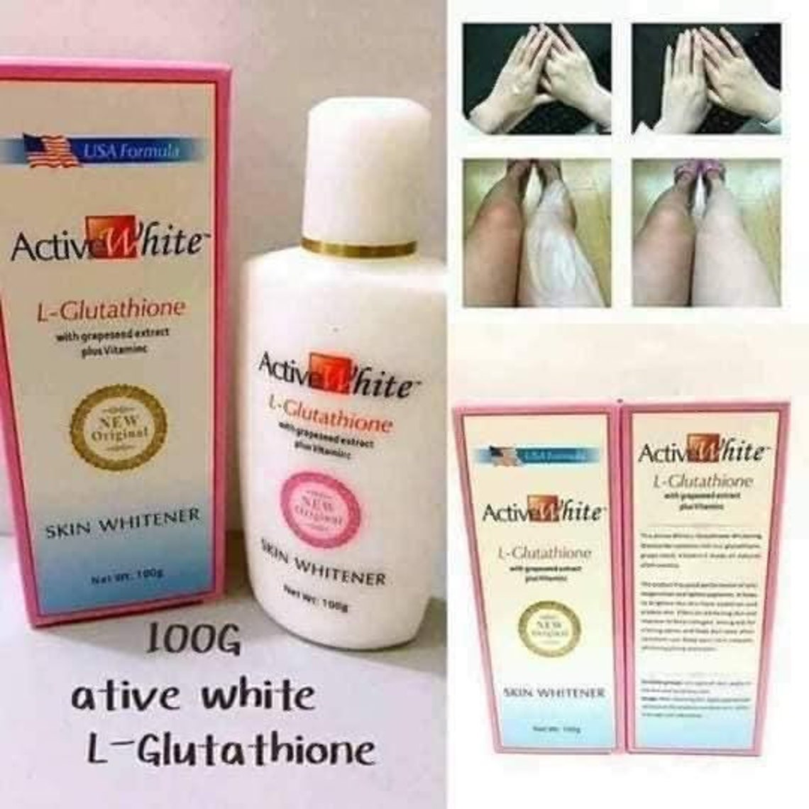 Active White LGlutathione Skin Whitening Lotion Lighten Dark Etsy