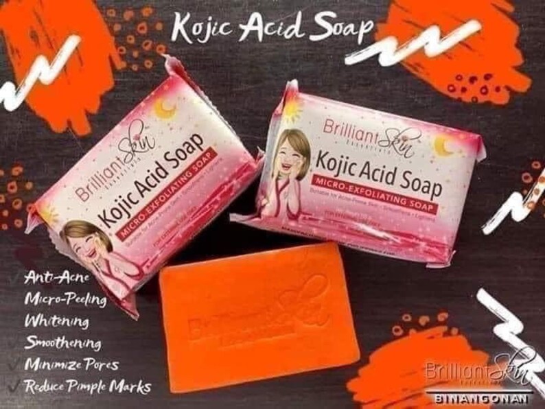 Brilliant Skin Kojic Acid Soap Acne Pimples Whitening Etsy