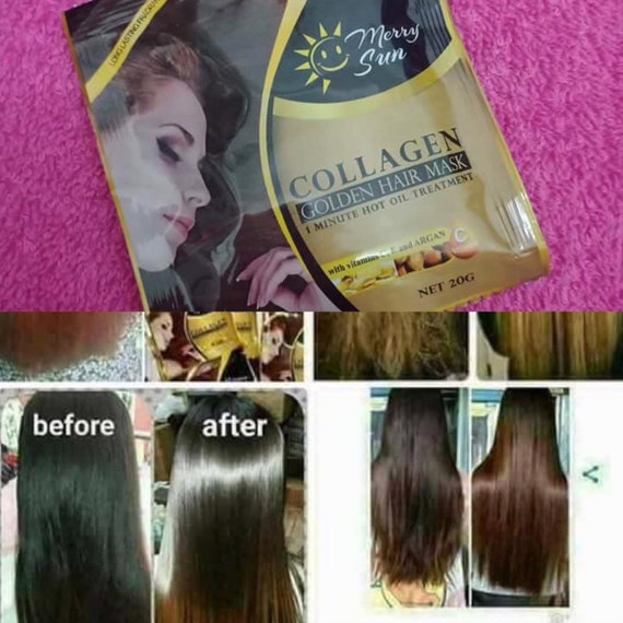 Merry Sun Collagen Golden Hair Mask 1 Minute Hot Oil Treatment Etsy