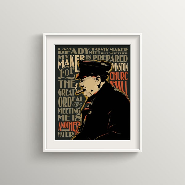 Winston Churchill Pop Art Quote Portrait , Inspirational saying, famous quotes, wall decoration, gift, UNFRAMED, icons, celebrity, wall art