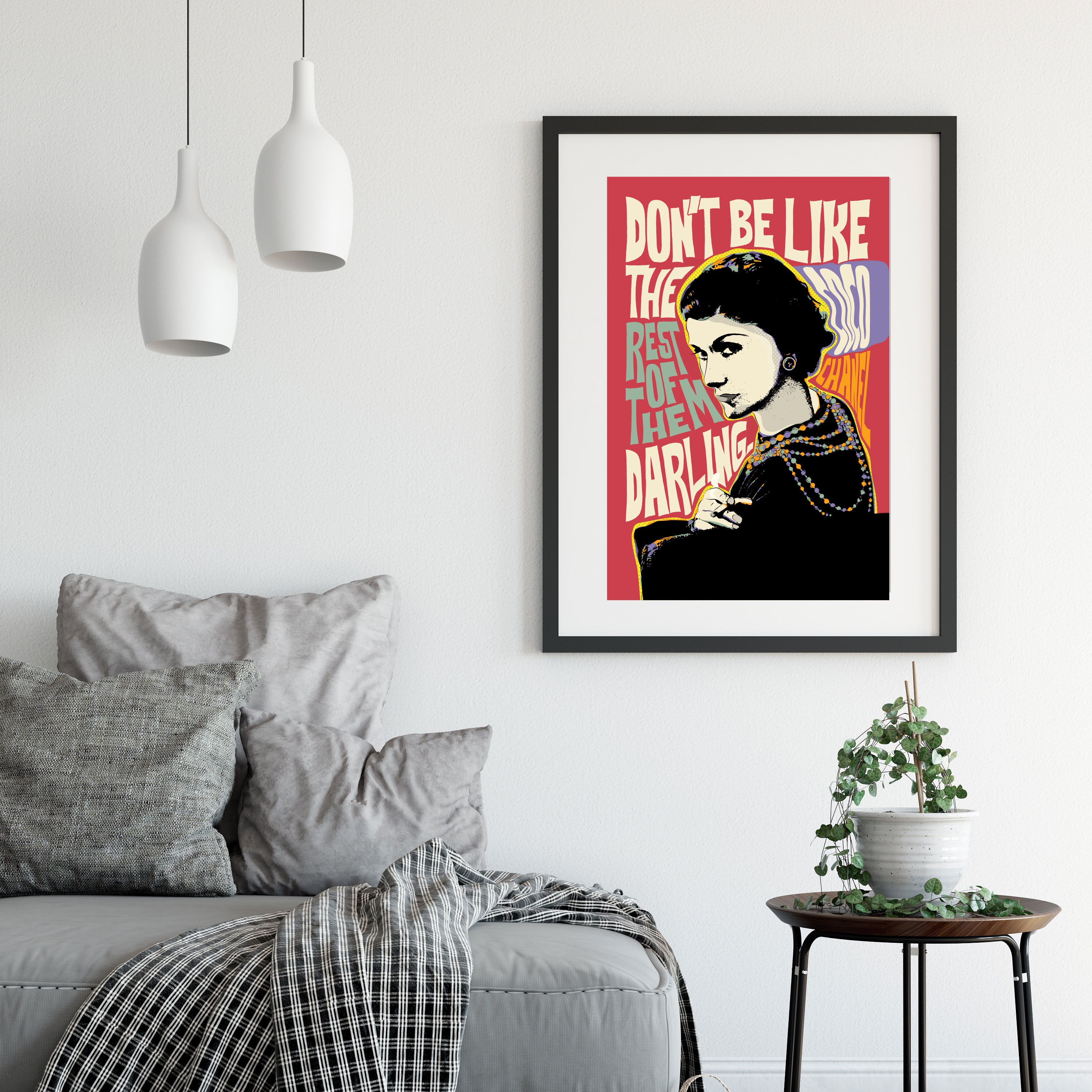 Coco Chanel Pop Art Quote Portrait , Inspirational Saying, Famous ...