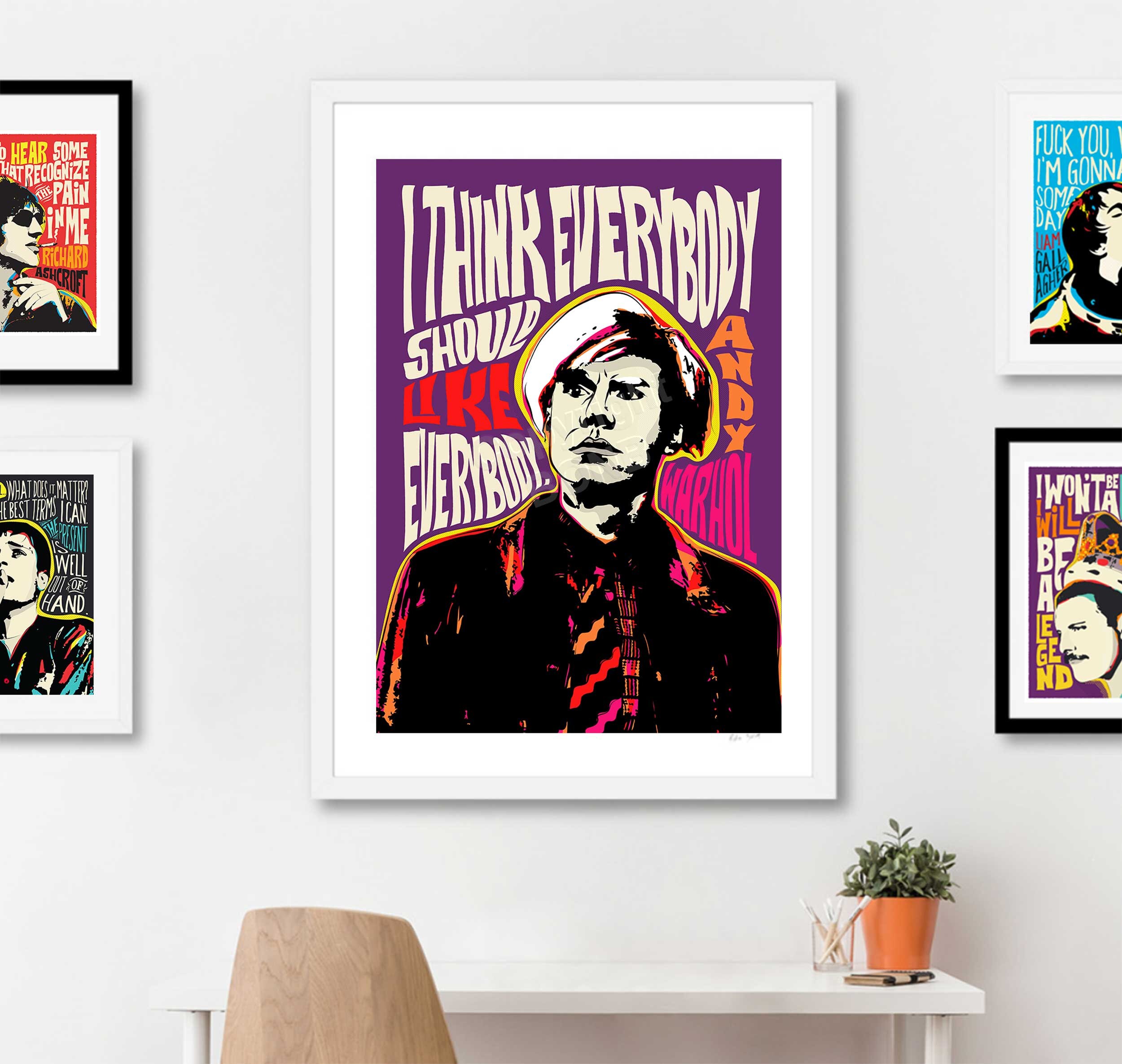 Pop Art Style Portrait of Famous Icons and Their Inspirational Quotes ...