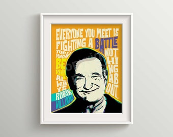 Pop Art Style Portrait of Famous Icons And Their Inspirational Quotes, RW, gift, UNFRAMED, wall art, print