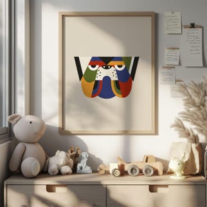Abstract Geometric Colourful Bulldog Art for Nursery | Nursery Decor, Wall Art for Dog Lovers | Giclée Fine Art Print